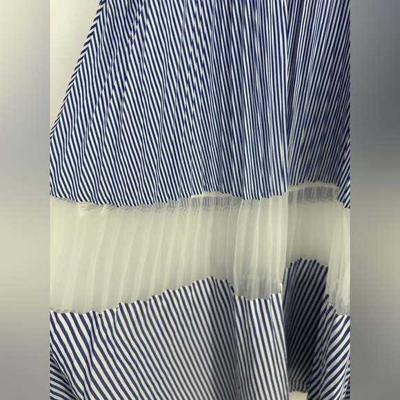 Armani Exchange Striped Pleated Midi Dress Women's 8- Nautical Beach Vacation - Picture 14 of 14